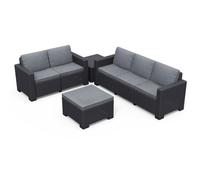 Keter California Graphite Resin 5 Seater Garden Furniture Set With Footstool