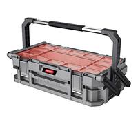 KETER - Cantilever Connect - Toolbox - Large 2 tier Tool Box to Store Your Tools - 2 leg support - 11 Removable Compartments - Metal Latches, Plastic Case - Grey