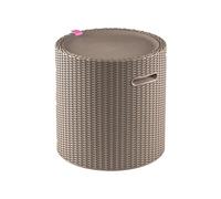 Keter Cappuccino Cool Stool 39L Ice Bucket Table Garden Patio Rattan Seat Beige