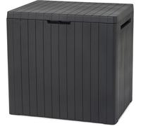 Keter City Box Graphite Wood Effect Flat Garden Storage 113L