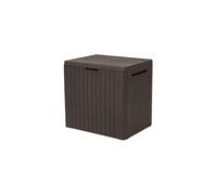 Keter City 30 Gallon Resin Deck Box for Patio Furniture, Pool Accessories, and Storage for Outdoor Toys, Brown