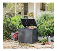 Keter City Box 113L Polypropylene Garden Storage - Graphite Flat (W)57.8Cm (D)44Cm (H)55Cm
