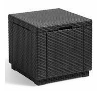Keter Cube Storage Pouffe Graphite 213816 Storage Ottoman Wicker Pouf Cube