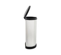 Keter Curver 40 L Metal Effect Plastic One Touch Deco Bin, Silver
