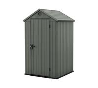 Keter Darwin 4x4 Outdoor Storage Shed - Green | Small Resin Garden Tool Shed | Wood-Effect Weatherproof Double-Wall with Skylight & Ventilation