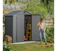 Keter Darwin 6 x 4ft Grey Plastic 2 Door Shed Floor Included Outdoor Garden