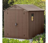 Keter Darwin 8X6 Ft Apex Plastic 2 Door Shed With Floor & 1 Window (Base Included)