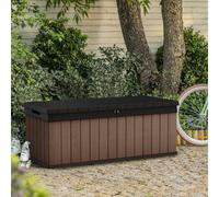 Keter Darwin Wood Effect Plastic 142.5X65.3Cm Garden Storage Box 380L