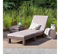 Keter Daytona Rattan Effect Sun Lounger - Brown