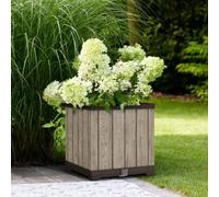 Keter Deco Signature Square Planter - Ashwood