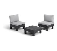 Keter Elements 2 Seats + table / FR Cushions, Grey