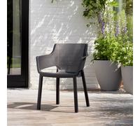 Keter Elisa Set of 6 Plastic Garden Chairs - Graphite