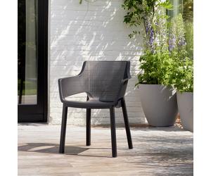 Keter Elisa Set of 6 Plastic Garden Chairs - Graphite