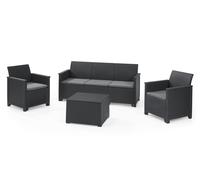 Keter Emma 5 Seater Rattan Effect Garden Sofa Set - Grey