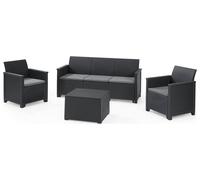 Keter Emma 5 Seater Rattan Effect Garden Sofa Set - Grey