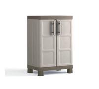 Keter Excellence Low Indoor Garage Utility Multi purpose Cabinet - Sand/Dove Grey
