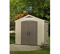 Keter Factor Apex Garden Storage Shed 8 x 8ft - Beige/Brown