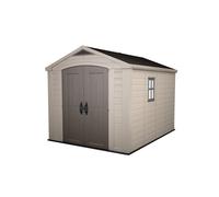 Keter Factor Shed 8x11ft - Brown, All Weather Resistant, Easy to Clean, Fade-Fre