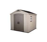Keter Factor Shed 8x8ft - Brown, All Weather Resistant, Easy to Clean, Fade-Free