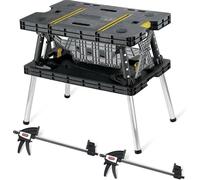 Keter Folding Worktable with 12” Clamps Portable Work Bench Heavy Duty DIY Table
