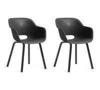 Keter Garden Chairs 2pcs Graphite Metal Legs Outdoor Patio Seating