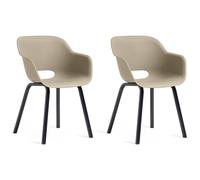 Keter Garden Chairs 2pcs Silver/Sage Metal Legs Outdoor Patio Seating