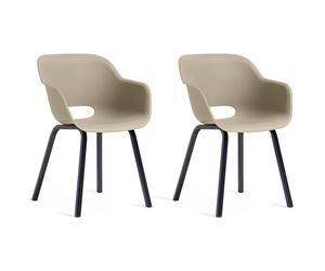 Keter Garden Chairs 2pcs Silver/Sage Metal Legs Outdoor Patio Seating vidaXL