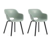 Keter Garden Chairs 2pcs Vintage Green Metal Legs Outdoor Patio Seating