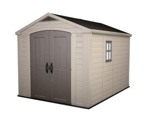 Keter Garden Shed Factor 811 Beige Log Timber Cabin Storage Shed Garage House