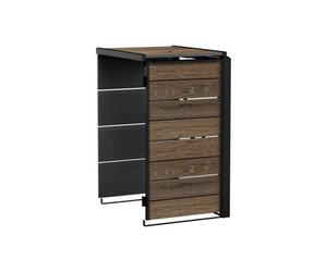 Keter Hideaway 240L Resin X1 Extention Bin Storage - Walnut Brown (W)61.2Cm (D)84.3Cm (H)121.2Cm