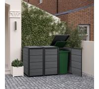 Keter Hideaway 3 Section Bin Storage Unit - Grey