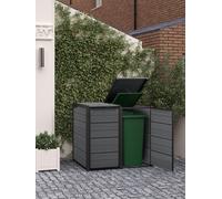 Keter Hideaway 2 Section Bin Storage Unit - Grey