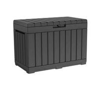 Keter Kentwood 50 Gallon Resin Deck Box-Organization and Storage for Patio Cushions, Throw Pillows and Garden Tools, Dark Grey