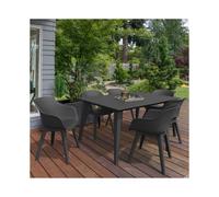 Lima Table with Akola Chairs Keter Grey One Size