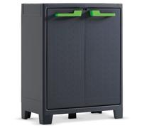 Keter Low Storage Cabinet Graphite Grey 100 cm Tool Cupboard Home Organiser