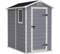 Keter Manor Outdoor Plastic Garden 6 x 4ft Durable Patio Storage Shed Grey