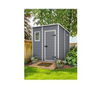 Keter Manor Pent Garden Storage Shed 6x6 Beige Brown