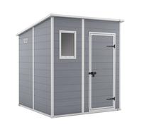 Keter Manor Pent Garden Storage Shed 6 X 6 Feet - Grey, 200.6 Cm 183.5 Cm 183.0 Cm