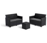 Keter Marie 4 seat lounge set with storage table - Graphite
