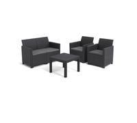 Keter Marie 4 Seater Rattan Effect Garden Sofa Set - Grey