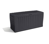 Keter Marvel 270L Outdoor 65 recycled Garden Furniture Storage Box Graphite Wood Panel Effect Fade Free All Weather Resistant Safe and Secure Zer
