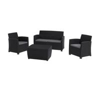 Keter Mia 4 Seater Lounge Sofa Chair Set Storage Coffee Table Graphite Grey