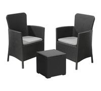 Keter Miami Balcony plus Vigo Graphite Bistro Set, Grey