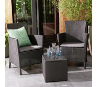 Keter Miami Balcony plus Vigo Graphite Bistro Set, Grey