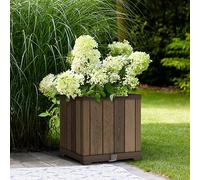Keter NEW Signature Brown Wood Effect Plastic 81L Gardening Outdoor Plant Pot