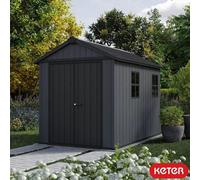 Keter Newton Plus 7Ft 6" X 9Ft 5" (2.3 X 2.9M) Garden Storage Shed With Front Entry-Evotech Resin, Modular Door & Window Layout