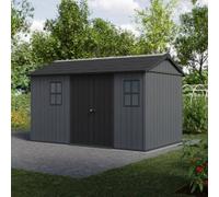 Keter Newton Plus Shed 13x7.5ft - Grey, All Weather Resistant, Easy to Clean, Fade-Free