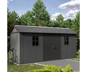 Keter Newton Plus Apex Outdoor Storage Shed Grey - 15 x 7.5ft