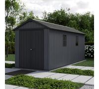 Keter Newton Plus Apex Outdoor Storage Shed Grey - 7.5 x 17ft