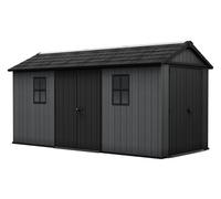Keter Newton 7.5X15 Ft Resin 4 Door Shed With Floor & 2 Windows